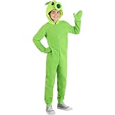 Plants Vs Zombies Kids Green Peashooter Onesie Costume for Boys, Officially Licensed Peashooter Costume for Video Game Fans