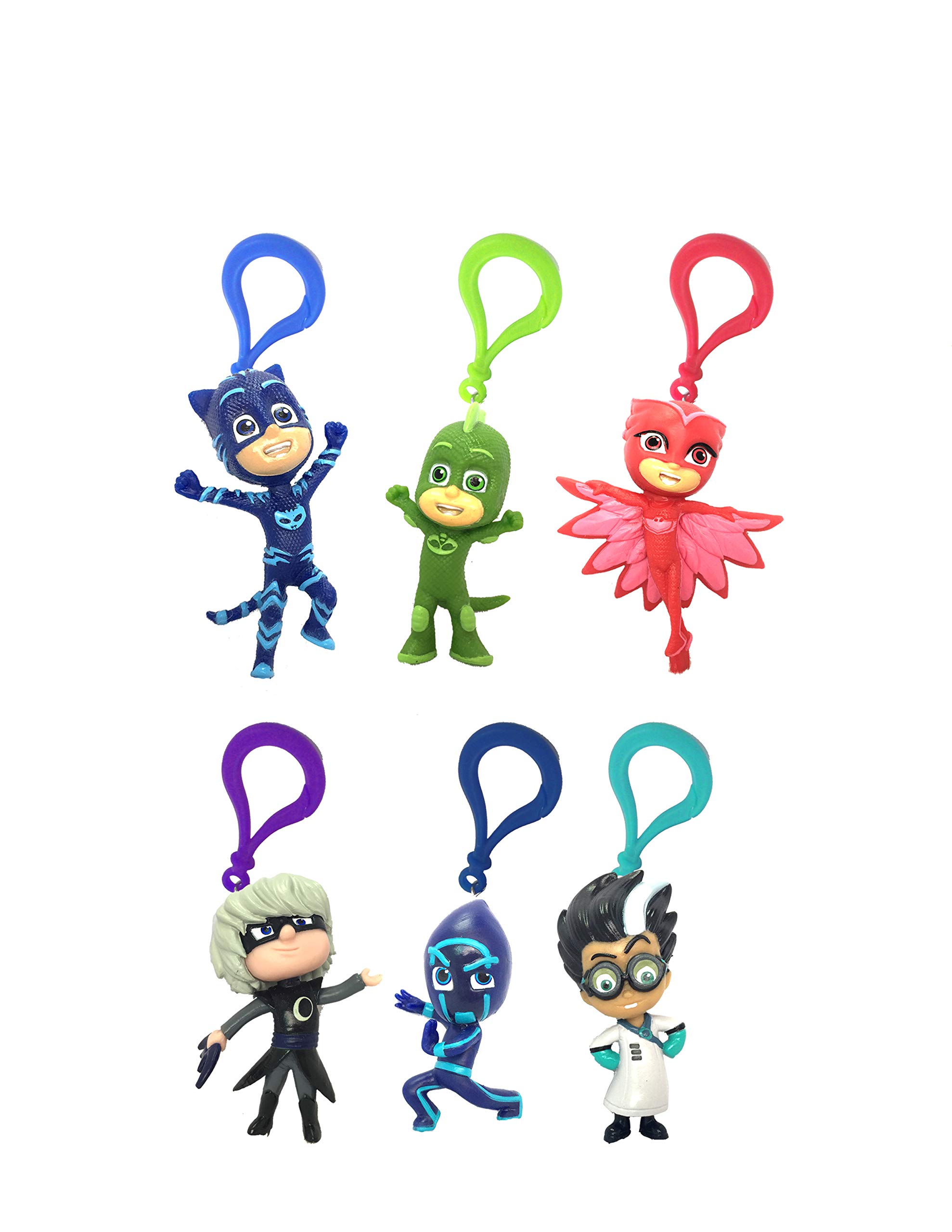 JOY TOY PJ Masks 3D PVC Character Keychains/Clip On, 6 cm