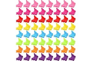 XIEHE 100 Packs Assorted Color Butterfly Hair Clips, Beautiful Mini Clips Accessories for Women and Girls, Random