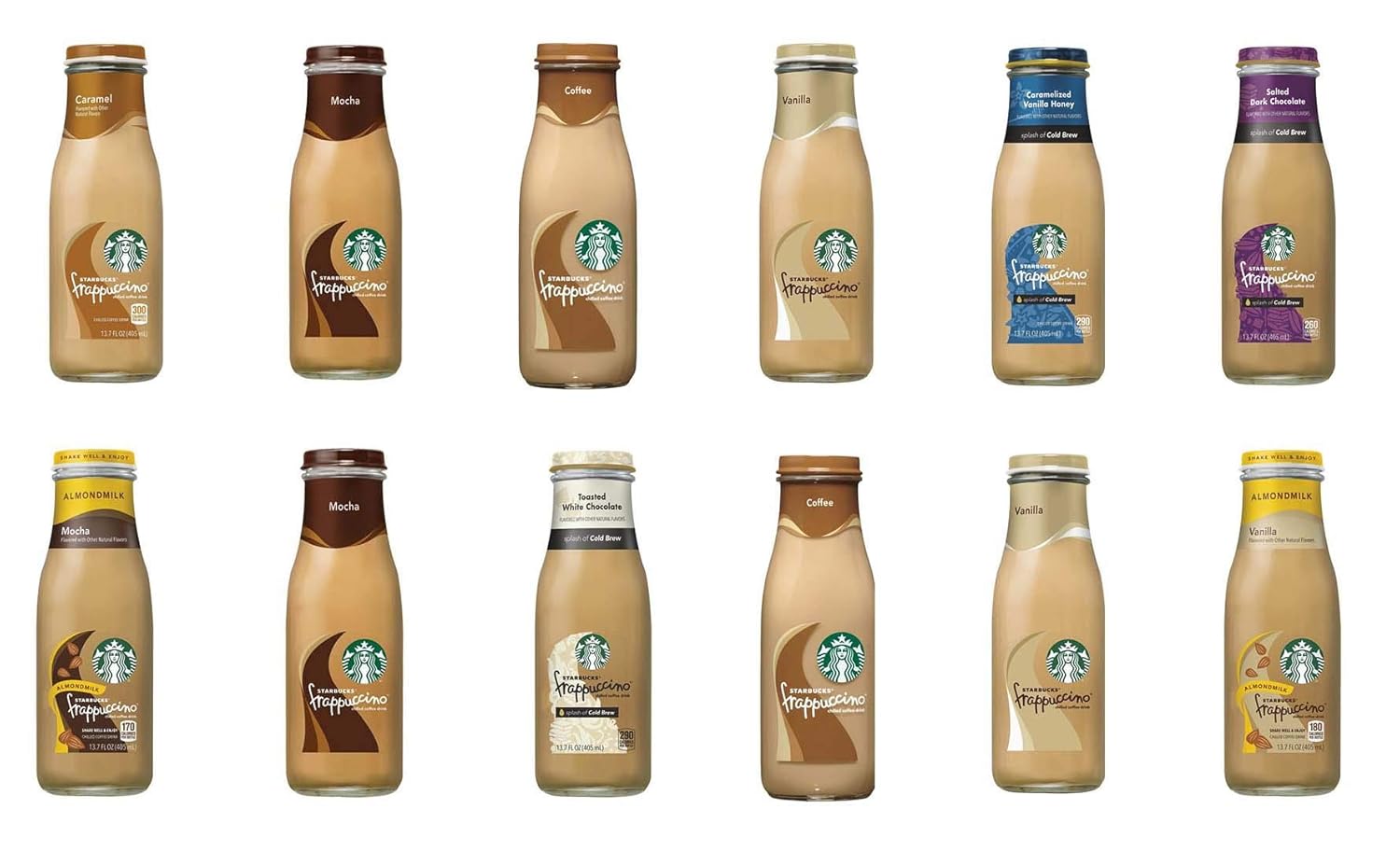 Luv Box Starbucks Frappuccino Variety Pack 13 7oz Glass Bottle