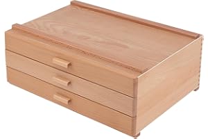 HG Art Concepts Artists Storage Chests - Premium Studio Organizer for Paint Tubes, Brushes, Pencils, Markers, & More! - Deluxe 3 Drawer