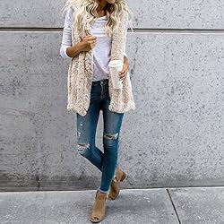 LISTHA Outwear Vest Women Hoodie Waistcoat Sherpa