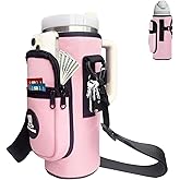Sports rabbit Universal Water Bottle Holder – Durable Oxford & Neoprene Hybrid Design Compatible with Stanley 30/40oz Handled & 64/87oz Straight Tumblers, Adjustable Strap for Gym, Travel, Outdoors