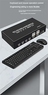 XYKJOBC 4x1 HDMI USB KVM Switch 4K HDCP2.2 Keyboard Mouse Monitor PC Splitter view 6