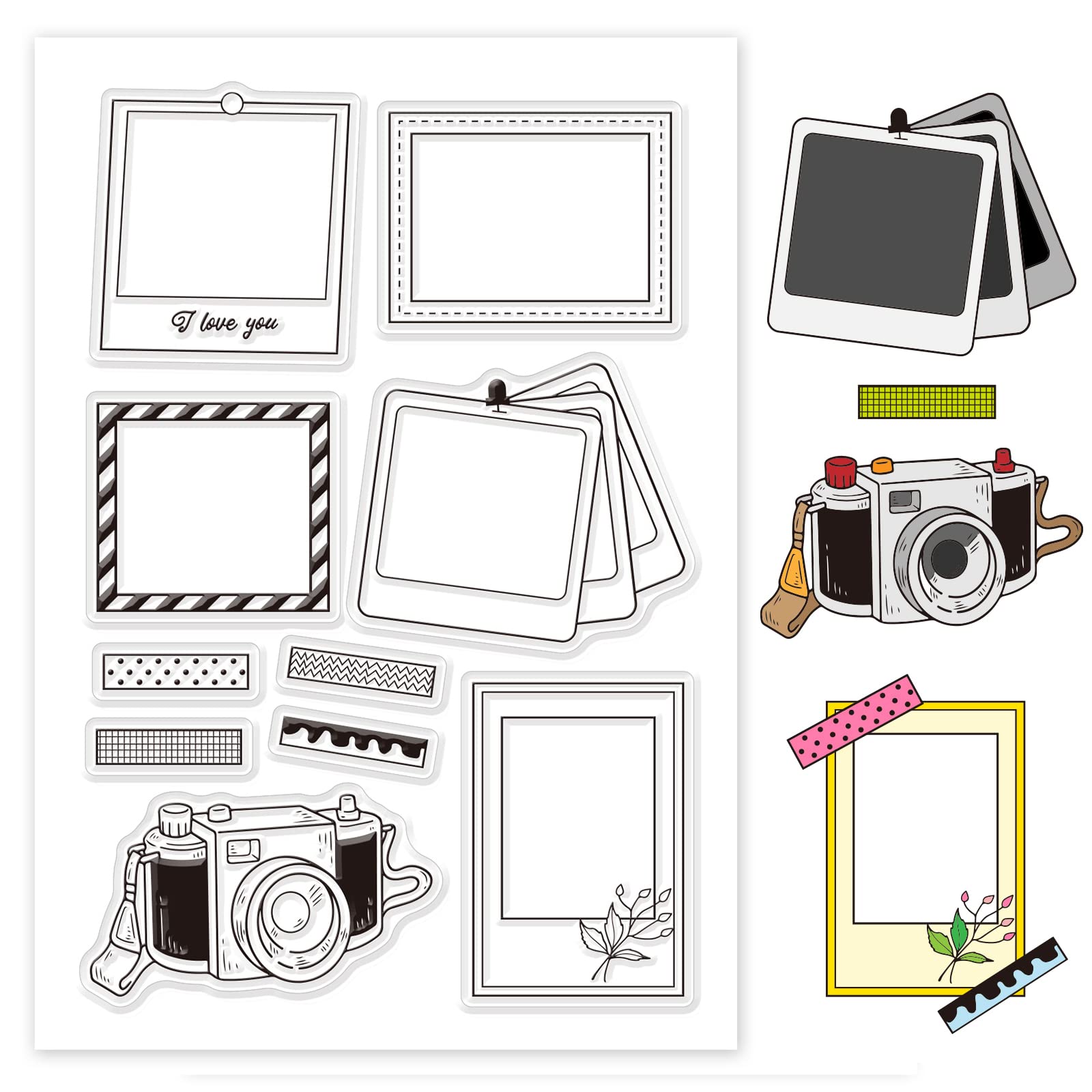 GLOBLELAND Silicone Clear & Acrylic Stamps - Vintage Style for Scrapbooking & Photo Decor, 160 x 110 mm