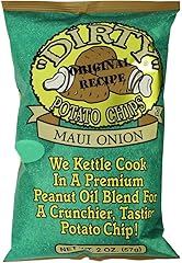 Dirty Kettle Potato Chips, Maui Onion, 2 oz. Bag, 25 Count â€“ Gluten Free, Skins On, Crunchy Chips, Great for Lunches or Sna