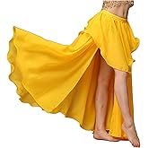 Wuchieal Women's Fairy Belly Dance Skirt Large Swing Skirts Women Belly Dancing Practice Skirt