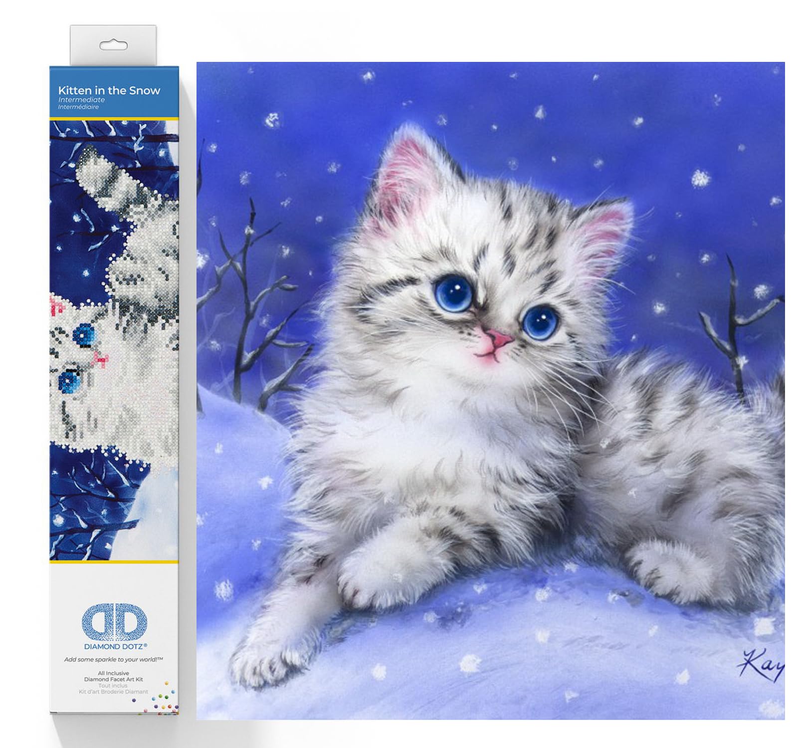 DIAMOND DOTZ Painting Kit: Kitten in The Snow