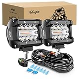 Nilight 2PCS 4Inch 60W LED Pods Spot Flood Amber