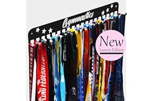 IBOBBISH Premium Medal Display Hanger Never Give Up with 20 Hooks,Medal Hanger Display For Wall with 16inchL,race medal display Upgraded Medal Holder display with Simple Design For gymanstics,race,soccer,swim
