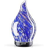 Porseme 150ml Essential Oil Diffuser Glass Color Changing Aroma Air Diffusers Aromatherapy Ultrasonic Cool Mist Humidifier 6 Running Hours Waterless Auto-Off for Sleeping Yoga Office Spa (Deep Blue)
