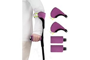 KUAZIDAR Forearm Crutch Pads and Hand Grip Covers Set (4 Piece) for Open Cuff Crutches - Reflective Strip, Comfort Cushioning