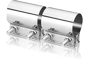 WIVIE 2.5 inch Butt Joint Exhaust Clamp 304 Stainless Steel Material For Exhaust Pipes, Muffler Ends and Exhaust System Conne