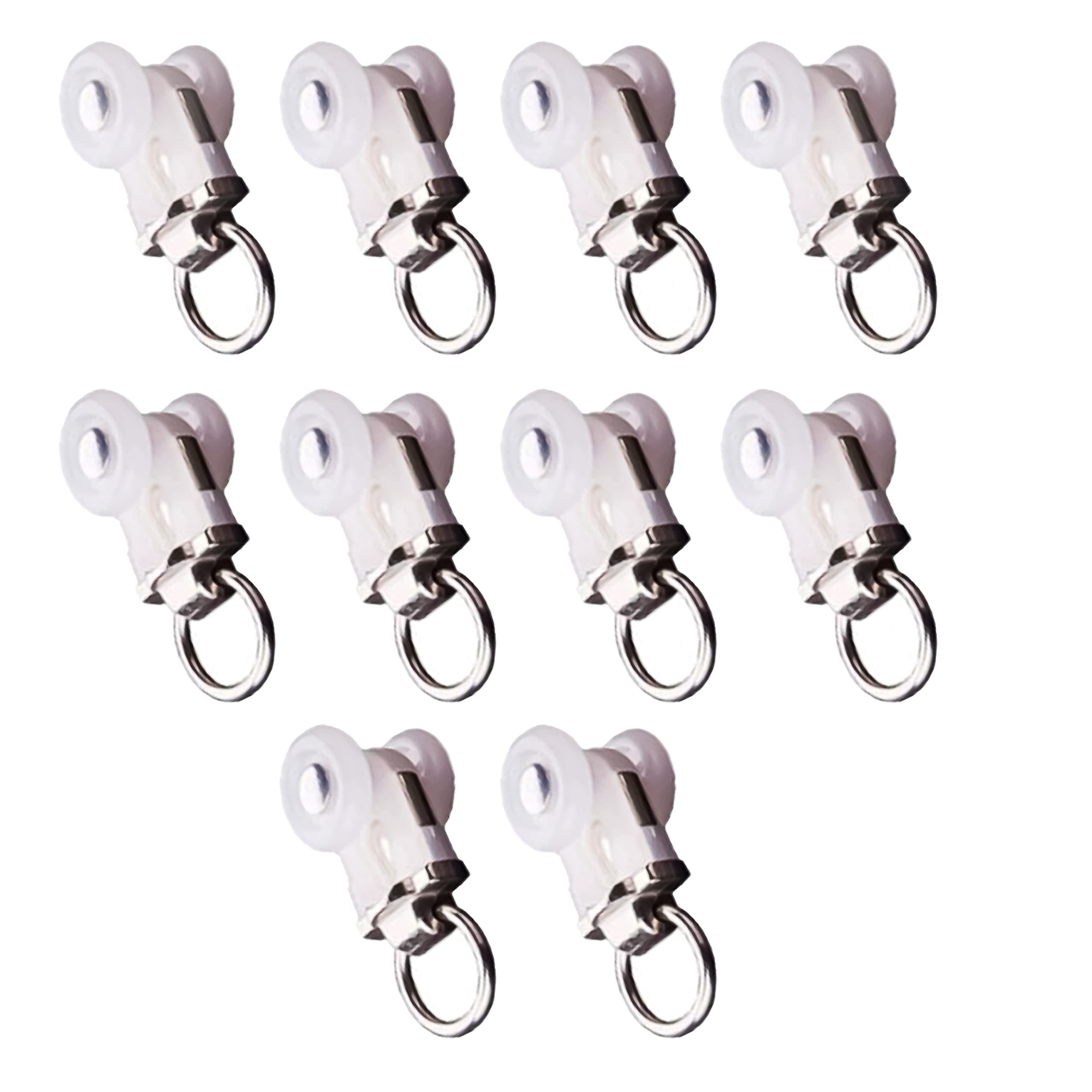 Jos Haz Curtain Track Roller Hooks - 10 pcs - Ceiling Track with Wheeled Carrier