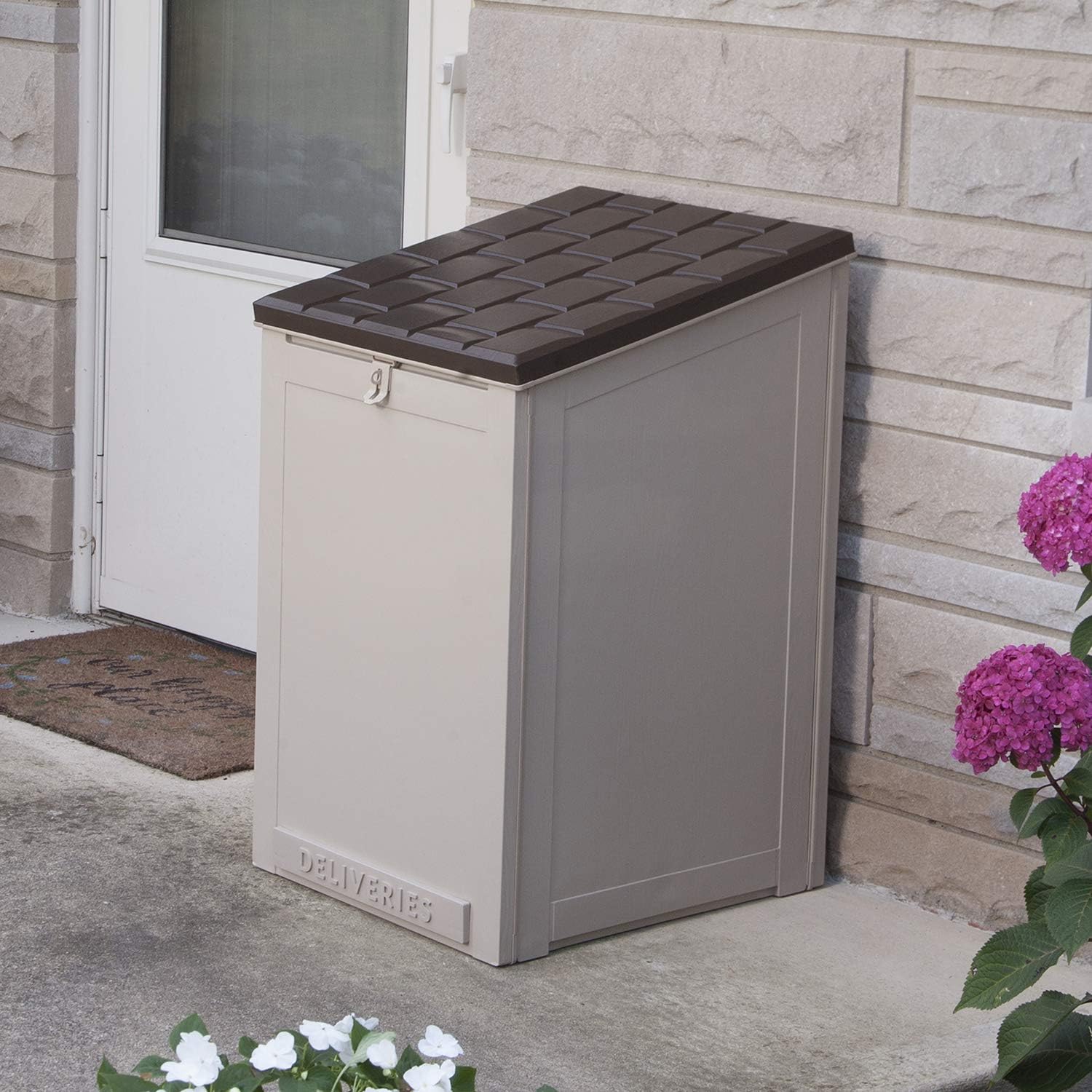 Cosco Outdoor Living 88333BTN1E, Large Lockable Package Delivery and Storage Box, 6.3 Cubic feet, Tan BoxGuard - - 