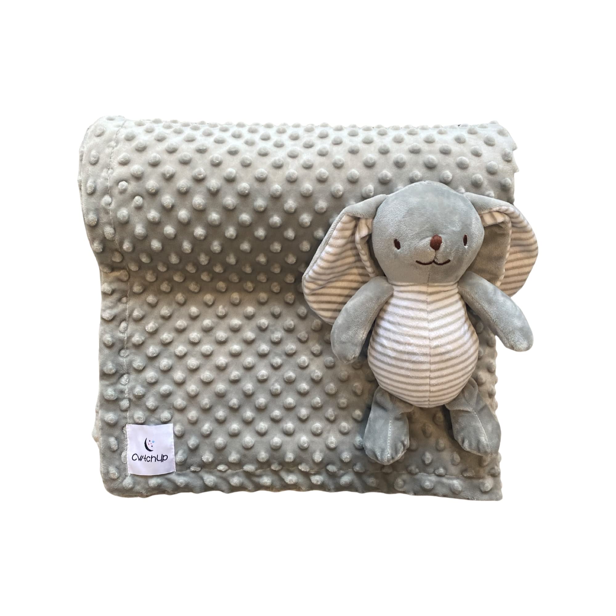 CwtchUp Baby Blanket for Newborn Boy, Girl, Unisex. Super Soft Nursery Waffle Blanket for with Cuddly Toy, New Baby Gift For Cot, Pram, Car,Grey