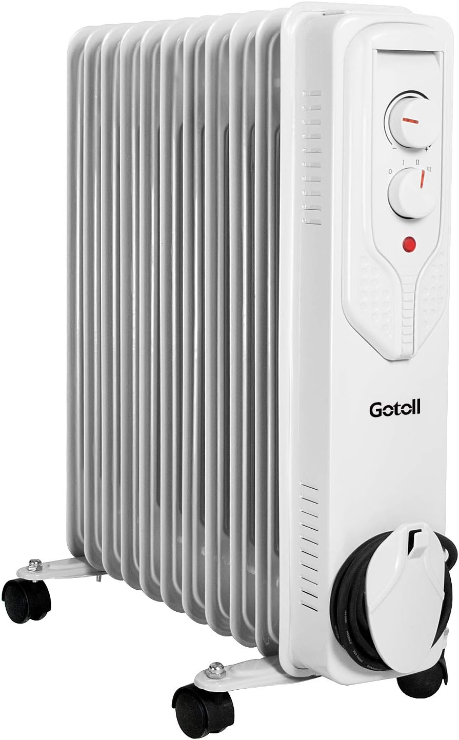 Gotoll Ölradiator 11 Rippen, 2500W Ölheizkörper Elektroheizkörper, Öl ...