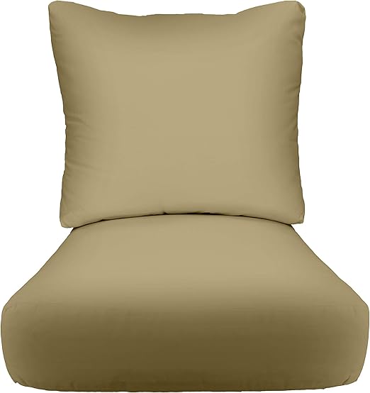 Amazon Com Rsh Decor Indoor Outdoor Deep Seating Cushion Set 23 X 24 X 5 Seat And 24 X 19 Back Choose Color Tan Home Kitchen