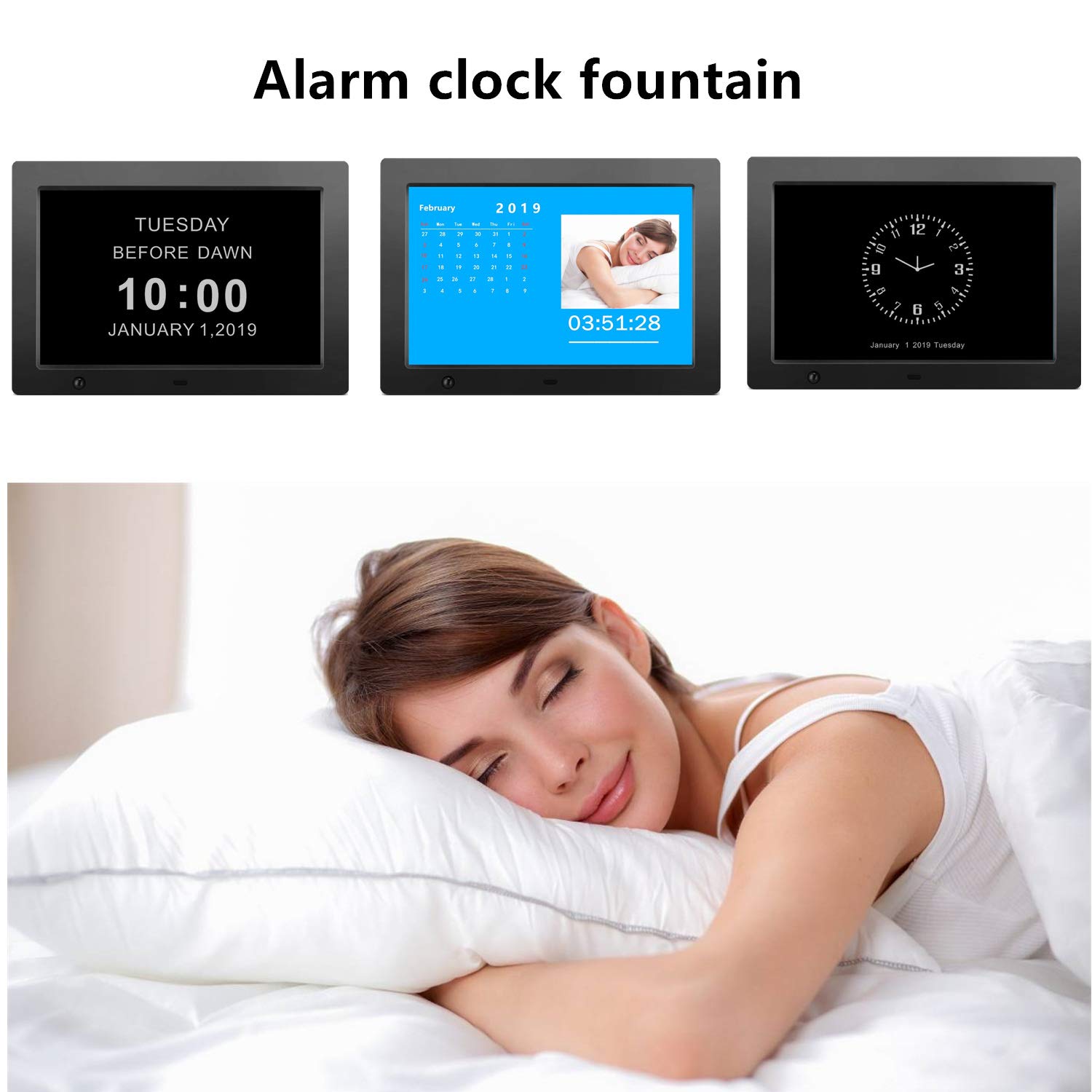 Digital Picture Frame 10.1 in, Digital Photo Frame Video Player with Motion Sensor Smart Electronics Picture Frame High Resolution 1024x768 IPS LCD/1080P 720P /Stereo/MP3/Calendar/Time/Remote Control