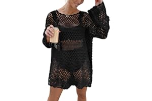 Prinbara Crochet Cover Up for Women Swimsuit Summer Bathing Suit 2025 Swim Hollow Out Bikini Swimwear Mesh Knit Beach Dress