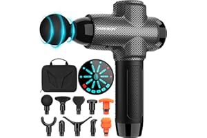 DARKIRON 10-Speed Percussion Muscle Massage Gun Deep Tissue for Athletes - with 15 Massage Heads, Carbon Black