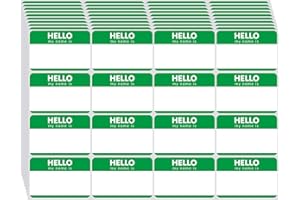Zacool 480 Pcs Green Name Tag Stickers (3 "x 2") Identification Badges,Peel and Stickers "Hello My Name is" Name Tags Stickers Newborn Baby Name Sticker for Themed Party Family Home School Office