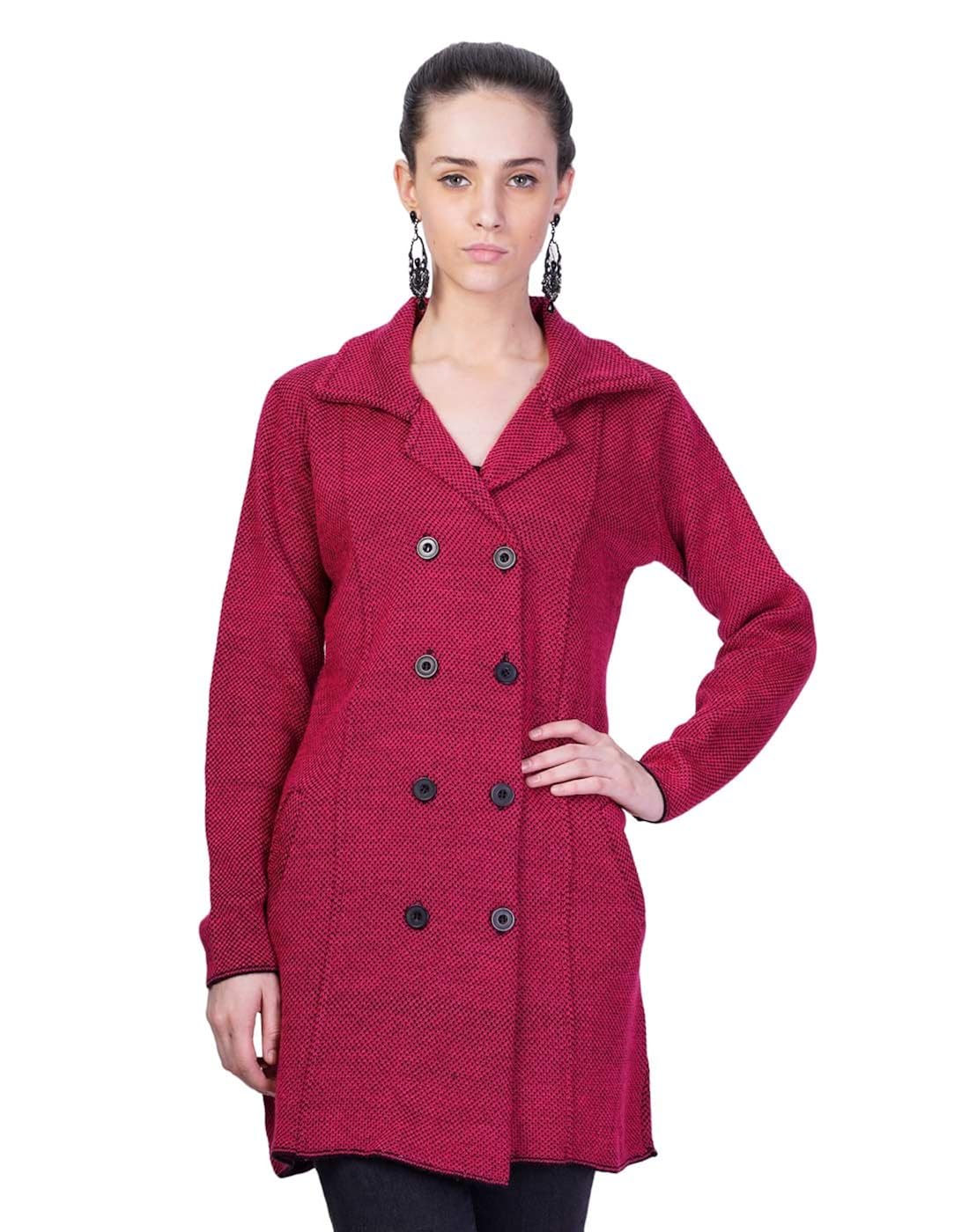 montrex pink designer long coat for women
