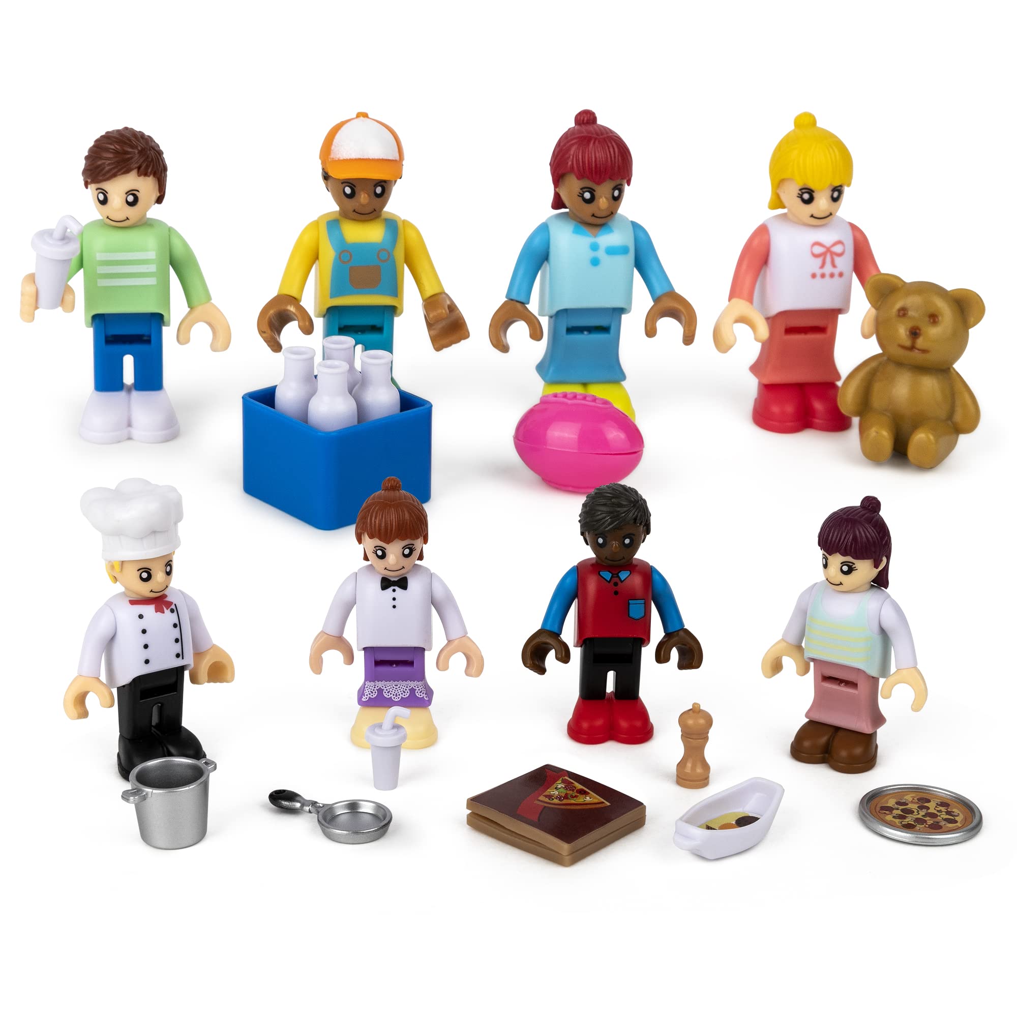 Photo 1 of Playkidiz 8 Toy Figures & Playsets, 2 Inch Play Peoples Set, Early Development Family Figurines for Kids, Pretend Play Toys for Children 3+ (23Pcs)