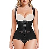 Nebility Women's Shapewear Bodysuit Tummy Control Faja Body Shaper Butt Lifter Open Bust Waist Trainer Compression Bodysuit
