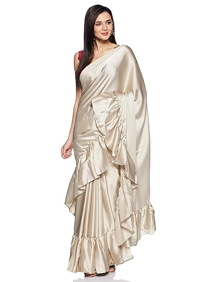 Womanista satin with blouse piece Saree
