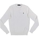 RALPH LAUREN Women's Crewneck Cable Knit Pony Logo Sweater