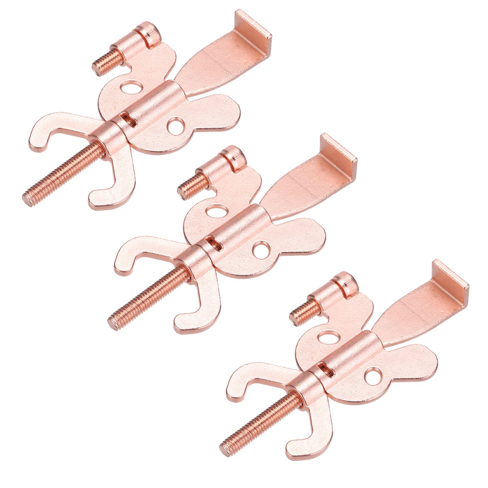 PATIKIL Portable Security Door Lock, 3 Pack Adjustable Butterfly Hotel Door Lock Devices with Storage Bag for Enhanced Safety for Traveling Hotel Home Apartment, Rose Gold