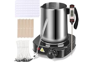 Haccah Candle Making Kit, Wax Melter for Candle Making, DIY Candle Making Supplies for Adults,Beginners, Including 500w Electric Stove,900ml Melting Wax Pouring Pot, Thermometer, Spoon, Candle Wick