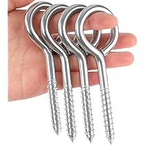 Eye Bolts Glarks 116-Piece Eye Bolt & Nut Kit - 5 Sizes Stainless Steel Hanging Hardware Stainless Steel Eye Bolts