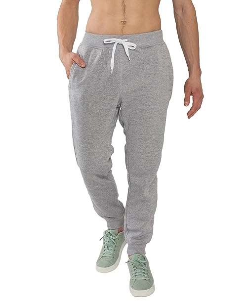 Southpole Men's 1570 Basic Active Fleece Jogger Sweatpants, Heather Grey A, S