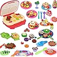 GOVOY Play Color Dough Sets for Kids,Kitchen Creations Waffle Maker Machine Food Cooking 32PCS Clay and Accessories Tools Kits Dough Playset Gifts Toys for Art and Craft Party for Kids