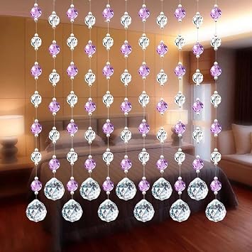 1m Perlenvorhang Hkfv Turvorhang Kristall Girland Crystal Clear