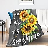 Sunflower Blanket Soft Flannel You are My Sunshine Throw Blanket Sunflower Gifts for Women Mom Daughter Wife 50"x40"