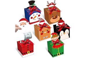 Cholemy 12pcs Christmas Money Box for Cash Pop up Christmas Money Holders for Cash Gift DIY Surprise Merry Pull Box Kit with Seal Bags for Xmas Holiday Birthday(Stylish Style)