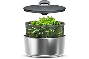 Zyliss Easy Spin Salad Spinner - Fruit & Veggie Dryer - Produce Spinner & Cleaner for Salad Prep - Dishwasher-Safe Kitchen Es