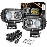 Auxbeam 4 Inch LED Square Pod Light, 60W White Spot