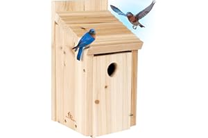 GRAY BUNNY Bluebird Houses for Outside - Cedar Birdhouses for Outdoors for Blue Birds, Chickadees, Titmice, Nuthatches - Great Gifts for Grandma, Grandpa Gift