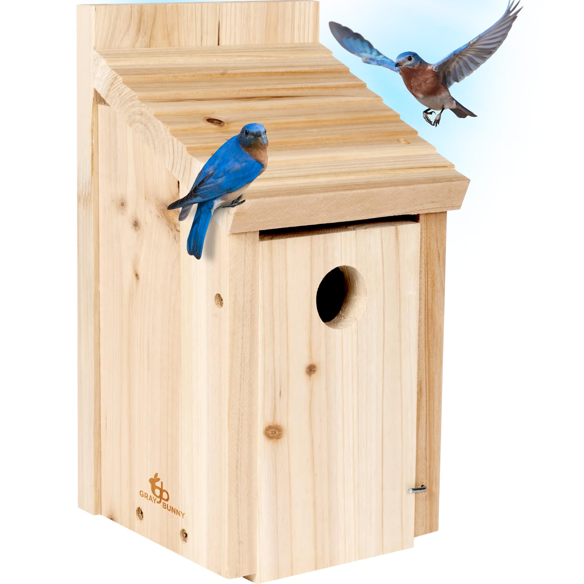 Photo 1 of Bluebird Houses for Outside - Cedar Birdhouses for Outdoors for Blue Birds, Chickadees, Titmice, Nuthatches - Great Gifts for Grandma, Grandpa Gift