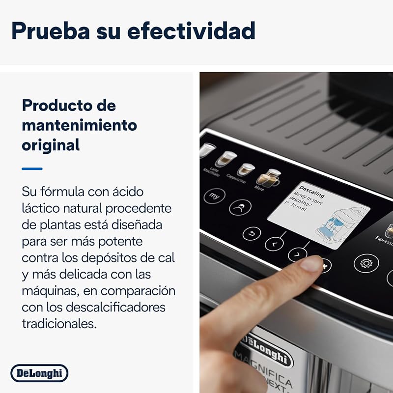 De'longhi ecodecalk - líquido descalcificante universal, cafeteiras superautomáticas, 500 ml, ecológico e eficiente, compatível com modelos de cafeteiras ecam / etam