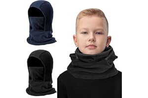Fogrime 2 Pack Kids Balaclava Face Mask for Boys Girls,Windproof Winter Hat Ski Mask for Cold Weather Face Warmer for Skiing