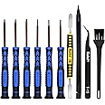 Kaisi Screwdriver Set for Macbook with T5 T6 T8 Torx Screwdriver,P5 Pentalobe,Ph000 Phillips and 2.0Y Triwing Screwdriver Set with spudger,Tweezer, cleaning brushes for Macbook Air and Pro
