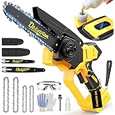 Cordless Mini Chainsaw Compatible with Dewalt 20V MAX Battery, 1200W 6 Inch &amp; 8 Inch Small Electric Chainsaw Brushless, Auto Oiler, Handheld Pruning Tree Saw Gift for Men Husband Fathers (Tool Only)