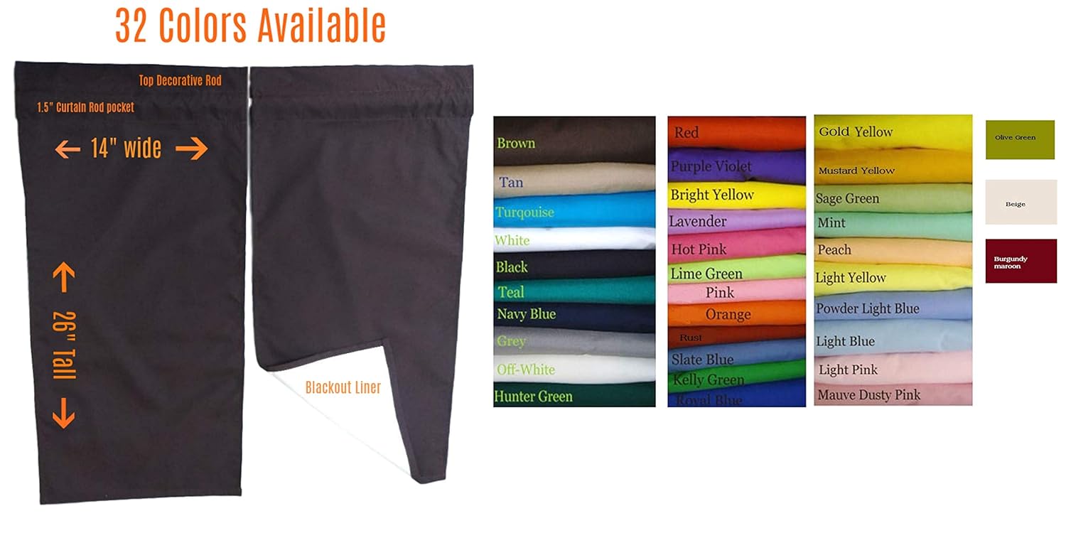 Amazon Com Small Blackout Light Solid Color Curtains Cafe Style