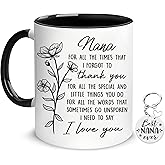 Hyturtle Nana Coffee Mug 11 Oz And Keychain For Women - Mothers Day Gifts For Grandma From Grandkids - Christmas Gifts For Nana - Perfect For Nana's From Granddaughter, Grandson For Birthday