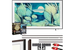 Samsung QN55LS03FA 55" The Frame QLED 4K AI TV (2025) Bundle with Modern Brown Bezel, CPS 26 Month Protection, Slim Flat Mount, 2X HDMI Cables & Deco Gear Complete Home Theater Beginner's Guidebook
